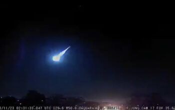 Na madrugada desta segunda-feira meteoro explode sobre a fronteira do RS com o Uruguai