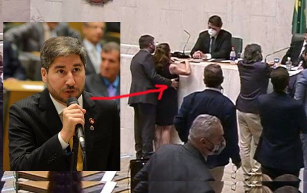 Isa Penna foi vítima de assédio sexual no plenário da Alesp; Fernando Cury apalpa seio da parlamentar