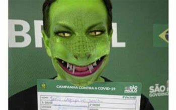 Vacinado, Doria debocha de Bolsonaro e posta foto com filtro de jacaré