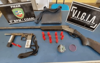 Três homens são presos em Coari com armas e munições