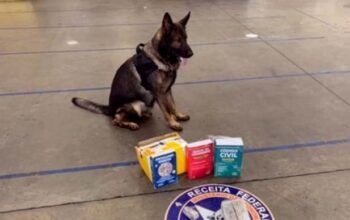 1 kg de maconha do tipo skunk é encontrado em livro de Direto pelo cão farejador Odin