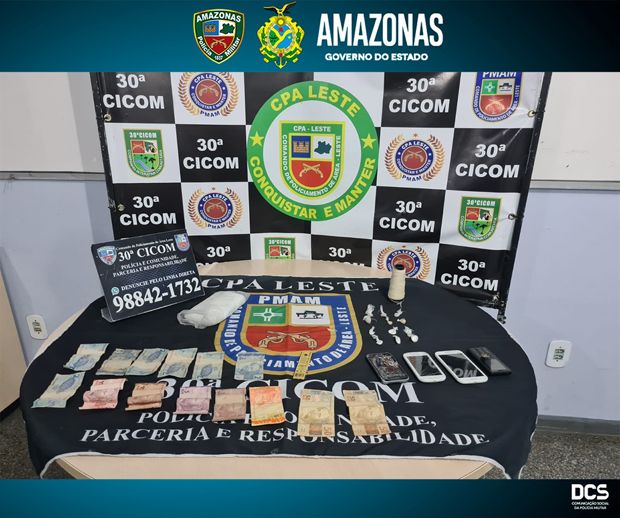 No bairro Jorge Teixeira, homem de 22 anos é preso por tráfico de drogas