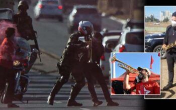 Trompetista Fabiano Leitão é preso durante o desfile militar