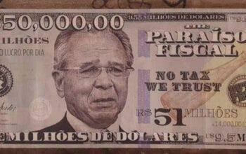 Guedes é escrachado na Faria Lima com nota de US$ 9,5 milhões