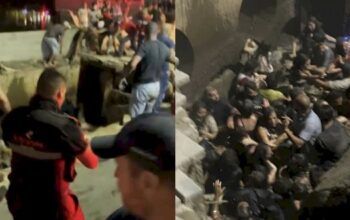 Vídeo - Calçada desaba durante desfile em Joinville e ao menos 30 pessoas caem em rio