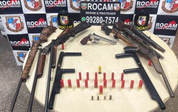 Armas e munições são apreendido pela Rocam no Zumbi