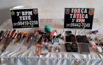 Varredura na na unidade prisional de Tefé retira armas, drogas e celulares