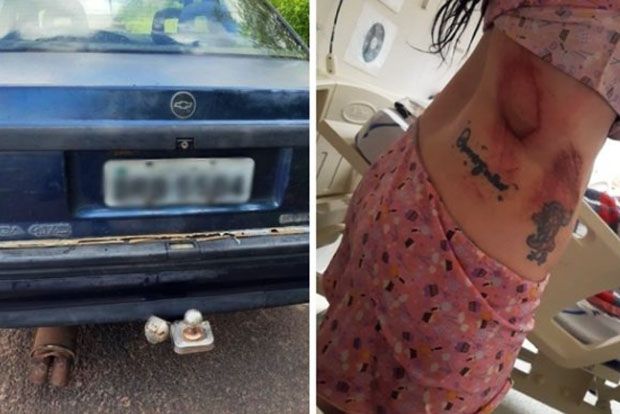 Homem arrasta namorada amarrada em engate de carro no interior de SP