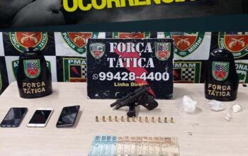 PMAM prende homem por posse ilegal de arma de fogo, munições dinheiro e drogas