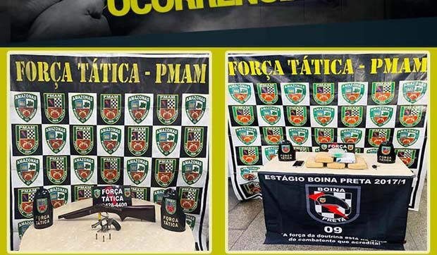 Três homens são presos em Manaus por porte ilegal de arma e tráfico de entorpecentes