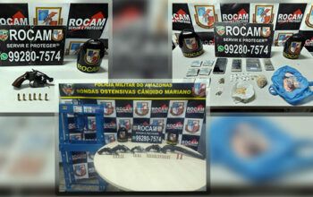 Quatro homens são presos pela Rocam por tráfico de droga e porte ilegal e arma