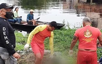 Corpo  é removido de igarapé  por equipe do Corpo de Bombeiros