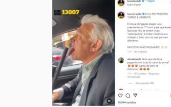 Bolsonarista lambe o cano de uma escopeta antes de ameaçar a esquerda (vídeo)