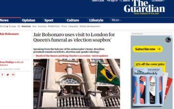 The Guardian - Jair Bolsonaro usa visita a Londres para funeral da rainha como 'sabão eleitoral'