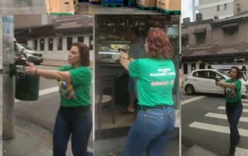 Carla Zambelli saca arma e aponta para militante de Lula na rua (vídeos)