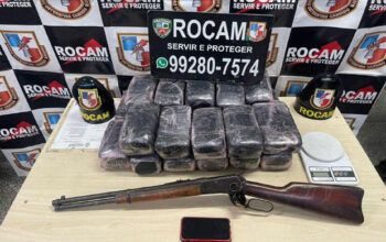 Homem é preso com 22 quilos de maconha e uma espingarda na zona norte de Manaus