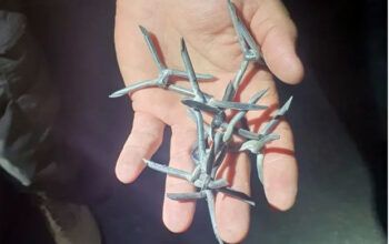 Grupo bloqueia rodovia federal com pneus queimados e 'miguelitos' em SC