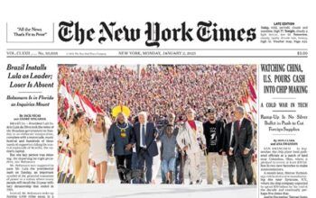 Cerimônia de posse de Lula é capa do New York Times