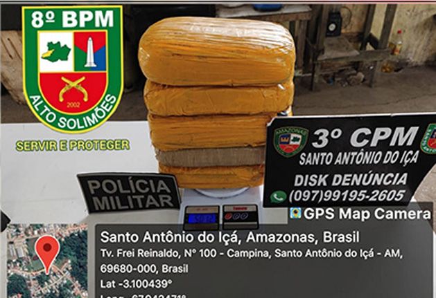 PMAM apreende 5 kg de maconha skunk no município de Santo Antônio do Iça