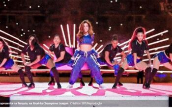 Anitta se apresenta na Champions e homenageia Vini Jr aos olhos do mundo