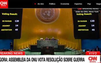 Por 120 a 14 assembleia da ONU aprova resolução que pede trégua humanitária em Gaza
