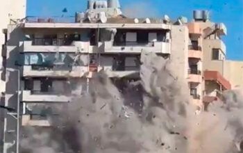 Prédio residencial em Beirute desmorona após ataque de Israel