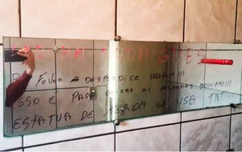 Em recado no espelho, homem-bomba fez referência à mulher que pichou estátua do STF no 8 de janeiro