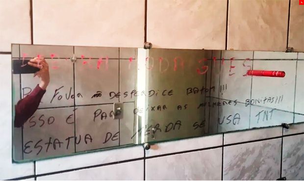 Em recado no espelho, homem-bomba fez referência à mulher que pichou estátua do STF no 8 de janeiro