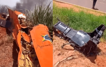 Piloto se ejeta após colisão de “tucanos” da FAB em São Paulo