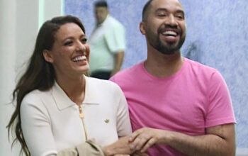Confirmados no 'BBB 25', Gil do Vigor e Beatriz do Brás são clicados 'tricotando' em aeroporto do Rio - É o Brasil do Brasiiiiil!