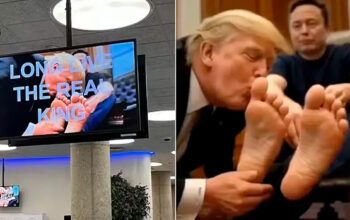 Hackers invadem sistema dos EUA e exibem imagem de “Trump beijando os pés de Musk”