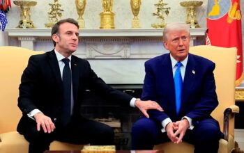Macron corrige Trump sobre dinheiro enviado para a Ucra?nia durante um encontro na Casa Branca
