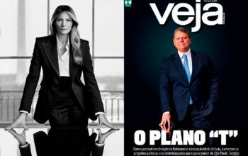 Capa da Veja com Tarcísio plagia retrato oficial de Melania Trump