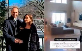 Nos Estados Unidos, Heloisa Bolsonaro exibe em vídeo casa de luxo em que vai morar com Eduardo