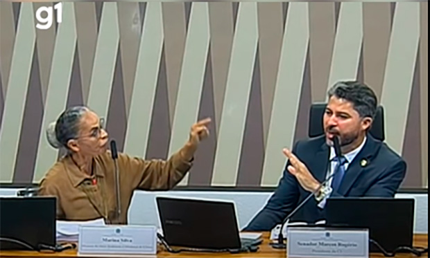 Senador bolsonarista manda Marina Silva 'se pôr no seu lugar' e ela se rebate: não é 'mulher submissa'