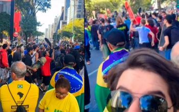 “Ei Bolsonaro vai tomar no…”: skatistas protestam contra a extrema-direita no ato da Paulista
