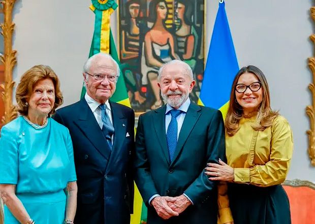 Rei Carlos XVI Gustavo e rainha Sílvia visitam Lula e Janja em Nova York