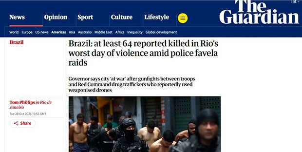 Megaoperação no RJ repercute na imprensa internacional: "Caos colossal"