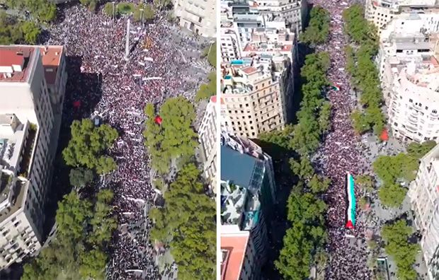 População de Barcelona vai às ruas em apoio à Palestina com apoio de Pep Guardiola