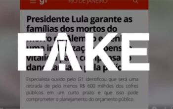 É #FAKE que g1 publicou reportagem dizendo que Lula vai indenizar mortos do RJ