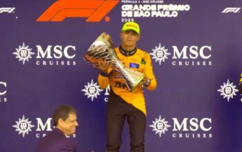 Tarcísio é vaiado ao entregar troféu no GP de São Paulo ao vencedor Lando Norris