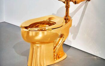 Vaso sanitário de ouro é leiloado por R$ 60 milhões após obra de arte ser roubada de um palácio em 2019