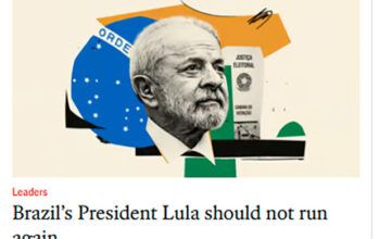 Editorial do The Economist sugere que Lula não deveria disputar reeleição em 2026