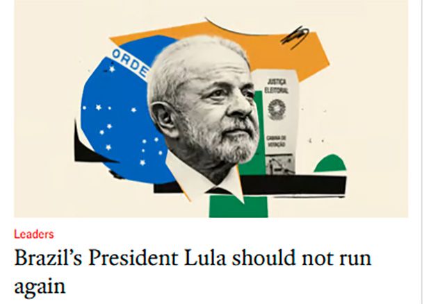 Editorial do The Economist sugere que Lula não deveria disputar reeleição em 2026