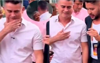 Prefeito de Manaus limpa a boca após beijar eleitora; as imagens ganharam as redes sociais