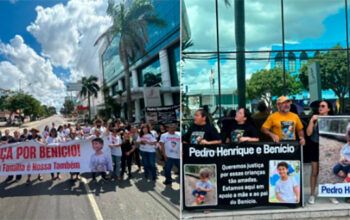Revolta  e dor gera protesto de familiares e amigos de  Benício em frente a hospital