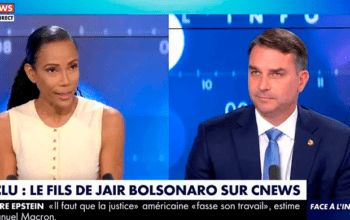 Em TV da ultradireita francesa, Flávio Bolsonaro chama Macron de “incompetente” e ataca Lula