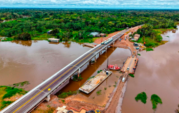 Ponte sobre o rio Autaz Mirim na BR-319 é  liberada para o tráfego após a conclusão e análise dos testes de carga