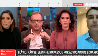 Flávio Bolsonaro causa saia justa na Globo ao lembrar de dinheiro do Master para Huck
