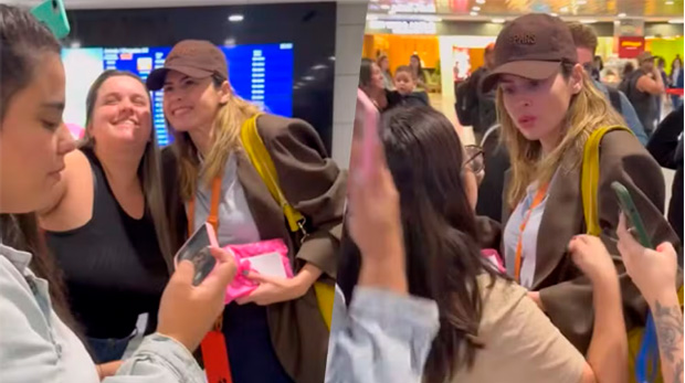 Ana Paula Renault, campeã do BBB 26, é cercada por fãs em aeroporto